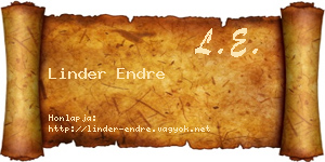 Linder Endre névjegykártya